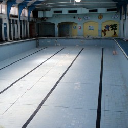 Empty pool at Dulwich Leisure Centre prior to refurbishment work starting