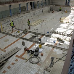 Steelwork for walls of new concrete boom