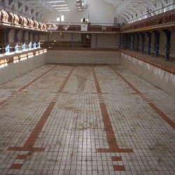 Empty Camberwell pool before start of refurbishment works